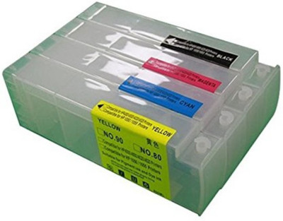 PPS Empty Refillable Ink Cartridges for Compatible for HP 90 Ink Cartridges for Use in HP DesignJet 5100, 4000, 4500 Plotter Printer - 800 ML Tank - 4 Colors - with Chips Multi Color Ink Toner(Black, Cyan, Yellow, Magenta)
PPS Empty Refillable Ink Cartridges for Compatible for HP 90 Ink Cartridges for Use in HP DesignJet 5100, 4000, 4500 Plotter Printer - 800 ML Tank - 4 Colors - with Chips Multi Color Ink Toner(Black, Cyan, Yellow, Magenta)