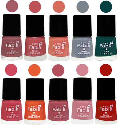 FABIA Multicolor Nail Polish/Mix Color/Combo Color Set of 10pcs X 10ml (2609201920) Lip-Bazooka Joe-Light Peach-Wild Gray Yonder-Dark Green-Shock Pink-Sour Orange-Mauve Pink-Rose-Reddish Red(Pack of 10)
FABIA Multicolor Nail Polish/Mix Color/Combo Color Set of 10pcs X 10ml (2609201920) Lip-Bazooka Joe-Light Peach-Wild Gray Yonder-Dark Green-Shock Pink-Sour Orange-Mauve Pink-Rose-Reddish Red(Pack of 10)