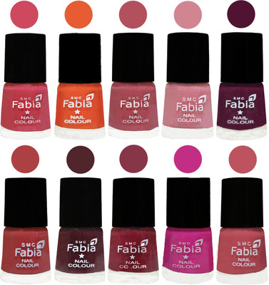 FABIA Multicolor Nail Polish/Mix Color/Combo Color Set of 10pcs X 10ml (2609202053) Shock Pink-Sour Orange-Mauve Pink-Rose-Boysenberry-Peach-Wine-Wine Red-Pink Pink-Coral Pink(Pack of 10)
FABIA Multicolor Nail Polish/Mix Color/Combo Color Set of 10pcs X 10ml (2609202053) Shock Pink-Sour Orange-Mauve Pink-Rose-Boysenberry-Peach-Wine-Wine Red-Pink Pink-Coral Pink(Pack of 10)
