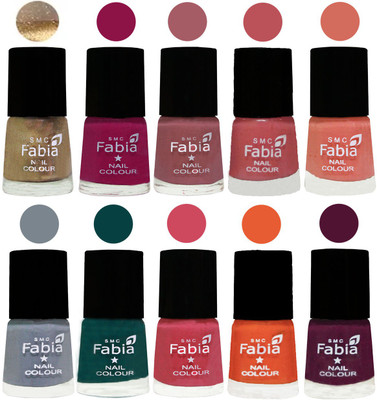 FABIA Multicolor Nail Polish/Mix Color/Combo Color Set of 10pcs X 10ml (2609201837) Gold-Raspberry-Lip-Bazooka Joe-Light Peach-Wild Gray Yonder-Dark Green-Shock Pink-Sour Orange-Boysenberry(Pack of 10)
FABIA Multicolor Nail Polish/Mix Color/Combo Color Set of 10pcs X 10ml (2609201837) Gold-Raspberry-Lip-Bazooka Joe-Light Peach-Wild Gray Yonder-Dark Green-Shock Pink-Sour Orange-Boysenberry(Pack of 10)