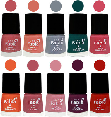 FABIA Multicolor Nail Polish/Mix Color/Combo Color Set of 10pcs X 10ml (2609201950) Bazooka Joe-Light Peach-Wild Gray Yonder-Dark Green-Shock Pink-Sour Orange-Mauve Pink-Rose-Boysenberry-Reddish Red(Pack of 10)
FABIA Multicolor Nail Polish/Mix Color/Combo Color Set of 10pcs X 10ml (2609201950) Bazooka Joe-Light Peach-Wild Gray Yonder-Dark Green-Shock Pink-Sour Orange-Mauve Pink-Rose-Boysenberry-Reddish Red(Pack of 10)