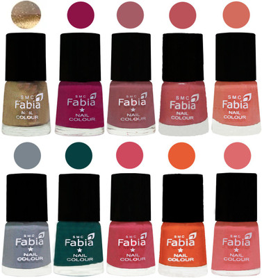 FABIA Multicolor Nail Polish/Mix Color/Combo Color Set of 10pcs X 10ml (2609201843) Gold-Raspberry-Lip-Bazooka Joe-Light Peach-Wild Gray Yonder-Dark Green-Shock Pink-Sour Orange-Baby Pink(Pack of 10)
FABIA Multicolor Nail Polish/Mix Color/Combo Color Set of 10pcs X 10ml (2609201843) Gold-Raspberry-Lip-Bazooka Joe-Light Peach-Wild Gray Yonder-Dark Green-Shock Pink-Sour Orange-Baby Pink(Pack of 10)