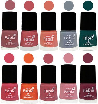 FABIA Multicolor Nail Polish/Mix Color/Combo Color Set of 10pcs X 10ml (2609201922) Lip-Bazooka Joe-Light Peach-Wild Gray Yonder-Dark Green-Shock Pink-Sour Orange-Mauve Pink-Rose-Plum(Pack of 10)
FABIA Multicolor Nail Polish/Mix Color/Combo Color Set of 10pcs X 10ml (2609201922) Lip-Bazooka Joe-Light Peach-Wild Gray Yonder-Dark Green-Shock Pink-Sour Orange-Mauve Pink-Rose-Plum(Pack of 10)