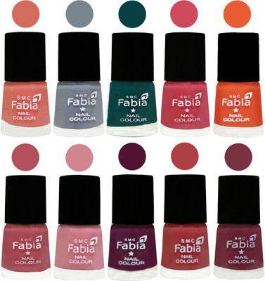 FABIA Multicolor Nail Polish/Mix Color/Combo Color Set of 10pcs X 10ml (2609201981) Light Peach-Wild Gray Yonder-Dark Green-Shock Pink-Sour Orange-Mauve Pink-Rose-Boysenberry-Peach-Plum(Pack of 10)
FABIA Multicolor Nail Polish/Mix Color/Combo Color Set of 10pcs X 10ml (2609201981) Light Peach-Wild Gray Yonder-Dark Green-Shock Pink-Sour Orange-Mauve Pink-Rose-Boysenberry-Peach-Plum(Pack of 10)