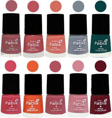 FABIA Multicolor Nail Polish/Mix Color/Combo Color Set of 10pcs X 10ml (2609201916) Lip-Bazooka Joe-Light Peach-Wild Gray Yonder-Dark Green-Shock Pink-Sour Orange-Mauve Pink-Rose-Maroon(Pack of 10)
FABIA Multicolor Nail Polish/Mix Color/Combo Color Set of 10pcs X 10ml (2609201916) Lip-Bazooka Joe-Light Peach-Wild Gray Yonder-Dark Green-Shock Pink-Sour Orange-Mauve Pink-Rose-Maroon(Pack of 10)