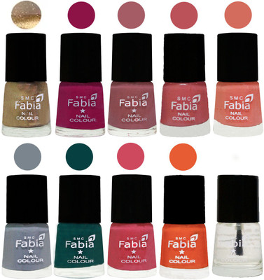FABIA Multicolor Nail Polish/Mix Color/Combo Color Set of 10pcs X 10ml (2609201865) Gold-Raspberry-Lip-Bazooka Joe-Light Peach-Wild Gray Yonder-Dark Green-Shock Pink-Sour Orange-Top Coat(Pack of 10)
FABIA Multicolor Nail Polish/Mix Color/Combo Color Set of 10pcs X 10ml (2609201865) Gold-Raspberry-Lip-Bazooka Joe-Light Peach-Wild Gray Yonder-Dark Green-Shock Pink-Sour Orange-Top Coat(Pack of 10)