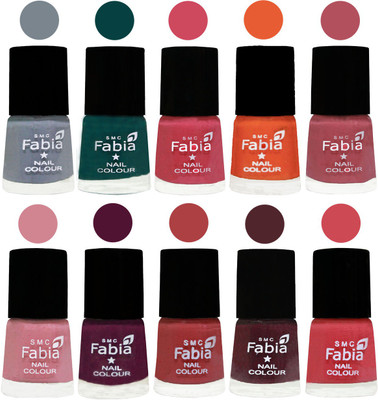 FABIA Multicolor Nail Polish/Mix Color/Combo Color Set of 10pcs X 10ml (2609201995) Wild Gray Yonder-Dark Green-Shock Pink-Sour Orange-Mauve Pink-Rose-Boysenberry-Peach-Wine-Strawberry(Pack of 10)
FABIA Multicolor Nail Polish/Mix Color/Combo Color Set of 10pcs X 10ml (2609201995) Wild Gray Yonder-Dark Green-Shock Pink-Sour Orange-Mauve Pink-Rose-Boysenberry-Peach-Wine-Strawberry(Pack of 10)