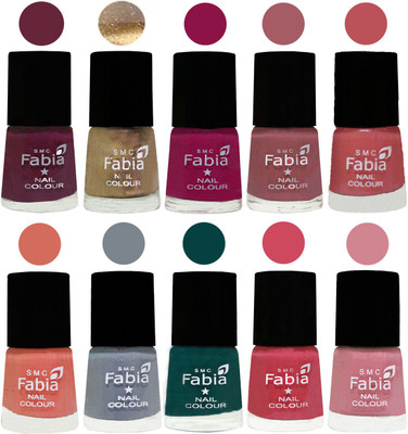 FABIA Multicolor Nail Polish/Mix Color/Combo Color Set of 10pcs X 10ml (2609201803) Mulberry-Gold-Raspberry-Lip-Bazooka Joe-Light Peach-Wild Gray Yonder-Dark Green-Shock Pink-Rose(Pack of 10)
FABIA Multicolor Nail Polish/Mix Color/Combo Color Set of 10pcs X 10ml (2609201803) Mulberry-Gold-Raspberry-Lip-Bazooka Joe-Light Peach-Wild Gray Yonder-Dark Green-Shock Pink-Rose(Pack of 10)
