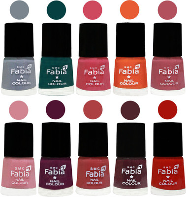FABIA Multicolor Nail Polish/Mix Color/Combo Color Set of 10pcs X 10ml (2609202007) Wild Gray Yonder-Dark Green-Shock Pink-Sour Orange-Mauve Pink-Rose-Boysenberry-Peach-Wine-Reddish Red(Pack of 10)
FABIA Multicolor Nail Polish/Mix Color/Combo Color Set of 10pcs X 10ml (2609202007) Wild Gray Yonder-Dark Green-Shock Pink-Sour Orange-Mauve Pink-Rose-Boysenberry-Peach-Wine-Reddish Red(Pack of 10)