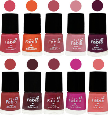 FABIA Multicolor Nail Polish/Mix Color/Combo Color Set of 10pcs X 10ml (2609202046) Shock Pink-Sour Orange-Mauve Pink-Rose-Boysenberry-Peach-Wine-Wine Red-Pink Pink-Baby Pink(Pack of 10)
FABIA Multicolor Nail Polish/Mix Color/Combo Color Set of 10pcs X 10ml (2609202046) Shock Pink-Sour Orange-Mauve Pink-Rose-Boysenberry-Peach-Wine-Wine Red-Pink Pink-Baby Pink(Pack of 10)