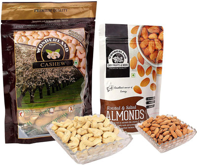 Wonderland Roasted Salted Almonds & Plain Cashews Nuts Combo Pack of 2 (300g) Almonds, Cashews(300 g, Pouch)
Wonderland Roasted Salted Almonds & Plain Cashews Nuts Combo Pack of 2 (300g) Almonds, Cashews(300 g, Pouch)