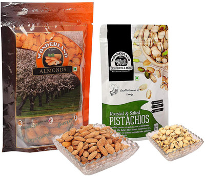 Wonderland California Almonds & Roasted Salted Pistachios Nuts Combo Pack of 2 (300g) Almonds, Pistachios(300 g, Pouch)
Wonderland California Almonds & Roasted Salted Pistachios Nuts Combo Pack of 2 (300g) Almonds, Pistachios(300 g, Pouch)