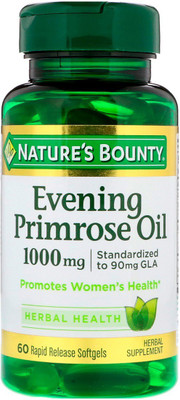 Nature's Bounty Nature's Bounty, Evening Primrose Oil, 1,000 mg, 60 Rapid Release Softgels(60 No)