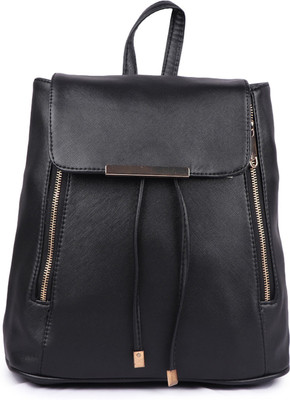 Suprino Women and girls Leatherlite Black Back Pack 7 L Backpack(Black)