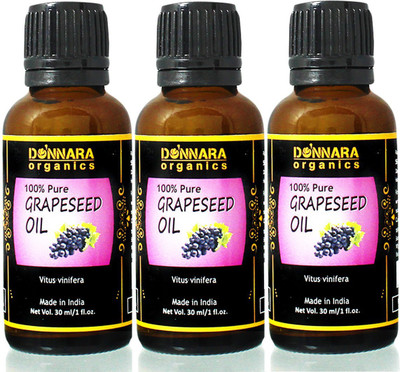 Donnara Organics 100% Pure Grapeseed oil- Natural & Undiluted Combo pack of 3 bottles of 30 ml(90 ml)(90 ml)
Donnara Organics 100% Pure Grapeseed oil- Natural & Undiluted Combo pack of 3 bottles of 30 ml(90 ml)(90 ml)