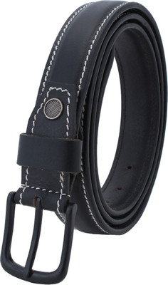 Entire Men Casual Black Genuine Leather Belt
