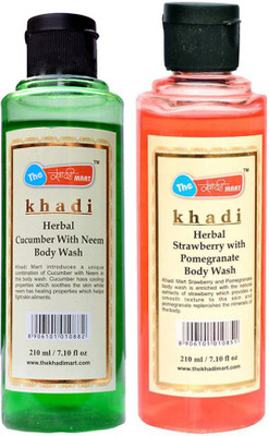 Khadi Mart Neem Body Wash + Strawberry with Pomegranate Body Wash - (Pack of 2) - 420 mL(420 ml, Pack of 2)
Khadi Mart Neem Body Wash + Strawberry with Pomegranate Body Wash - (Pack of 2) - 420 mL(420 ml, Pack of 2)