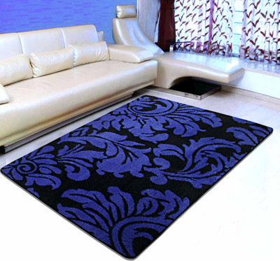 Saral Home Dark Blue Polyester Carpet(120 cm X 180 cm)