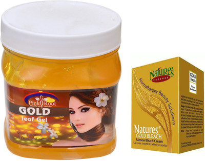 Pink Root GOLD GEL 500ML WITH NATURE'S ESSENCE 43G GOLD BLEACH(Set of 2)
