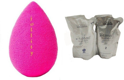 jollity Blender Puff Sponge And L'Oreal Xtenso Hair Straightening And Neutraliser(Set of 3)