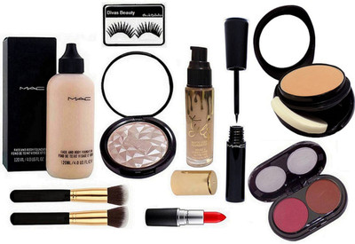 Divas Beauty Eyelashes, Mac Illuminator, Face & Body Foundation, 2 Shades Blusher, Two Way Compact, Liquid Eyeliner, 2 Brush, Kylie Matte Foundation, Matte Finish Lipstick(Set of 10)
Divas Beauty Eyelashes, Mac Illuminator, Face & Body Foundation, 2 Shades Blusher, Two Way Compact, Liquid Eyeliner, 2 Brush, Kylie Matte Foundation, Matte Finish Lipstick(Set of 10)