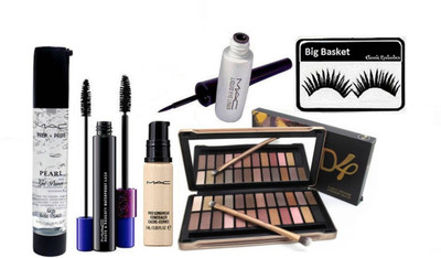 big basket Eyelashes, long wear Concealer,Prep+prime gel Primer, Double Effect Mascara, Liquid Eyeliner,Naked4 Eyeshadow Palette(Set of 6)
big basket Eyelashes, long wear Concealer,Prep+prime gel Primer, Double Effect Mascara, Liquid Eyeliner,Naked4 Eyeshadow Palette(Set of 6)