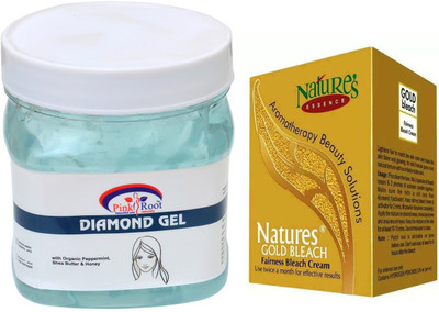 Pink Root DIAMOND GEL 500ML WITH NATURE'S ESSENCE 43G GOLD BLEACH(Set of 2)