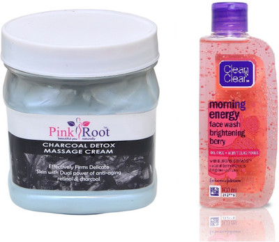 Pink Root CHARCOAL CREAM 500ML WITH CLEAN & CLEAR BRIGHTENING BERRY FACE WASH(Set of 2)
Pink Root CHARCOAL CREAM 500ML WITH CLEAN & CLEAR BRIGHTENING BERRY FACE WASH(Set of 2)