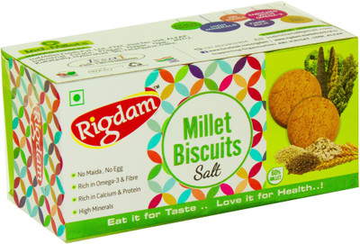 Rigdam Millet Salt Biscuits (Bajra,Jowar,Ragi,Foxtail Millet) Salt Cookies(Pack of 4 - Each 75 gm)(300 g, Pack of 4)
Rigdam Millet Salt Biscuits (Bajra,Jowar,Ragi,Foxtail Millet) Salt Cookies(Pack of 4 - Each 75 gm)(300 g, Pack of 4)
