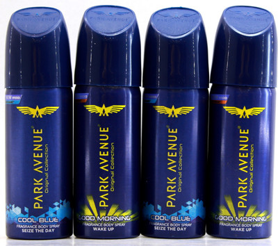 Park Avenue Cool Blue & Good Morning - 27g Each (Pack of 4) Body Spray - For Men & Women(40 ml, Pack of 4)
Park Avenue Cool Blue & Good Morning - 27g Each (Pack of 4) Body Spray - For Men & Women(40 ml, Pack of 4)