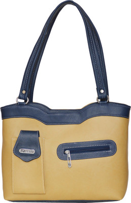 JH handbag Hand-held Bag(Beige, Blue)