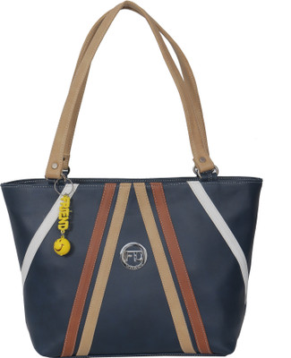 FD Fashion Soft Shoulder Bag(Blue, Tan)