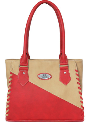 FD Fashion Women Shoulder Bag(Red, Beige), Beige;red