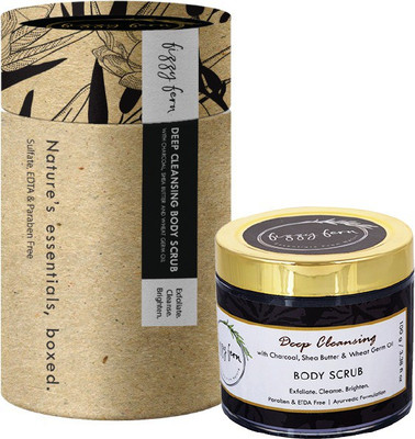 Fizzy Fern Deep Cleansing Body Scrub with Charcoal, Shea Butter and Wheatgerm Oil Scrub(100 g) 
Fizzy Fern Deep Cleansing Body Scrub with Charcoal, Shea Butter and Wheatgerm Oil Scrub(100 g)