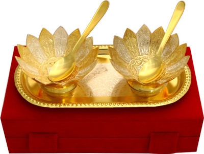 Raj Laxmi GS 2 Tone Lotus Shape 2 Bowl & Tray with 2 Spoons Bowl Spoon Tray Serving Set(Pack of 5)
Raj Laxmi GS 2 Tone Lotus Shape 2 Bowl & Tray with 2 Spoons Bowl Spoon Tray Serving Set(Pack of 5)