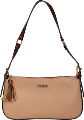 aaimfa Women Casual Beige PU Sling Bag
