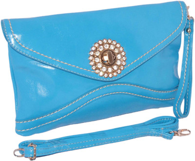minaar Women Evening/Party Blue PU Sling Bag