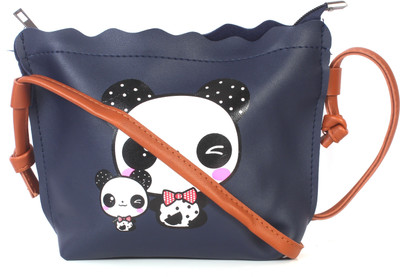 b4bags Women Casual Purple, Black Leatherette Sling Bag, Black;purple