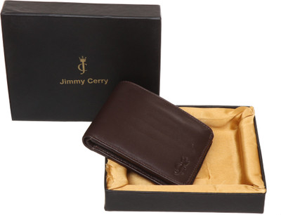 Jimmy Carry Men Brown Genuine Leather Wallet(6 Card Slots), Dark brown