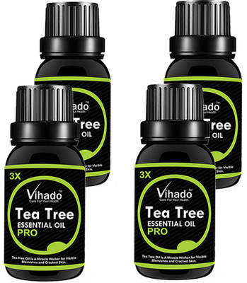 VIHADO Pure Tea Tree Essential Oil 3X PRO (10 ML) (Pack of 4)(10 ml)