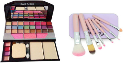 Sah&Shi Makeup Brushes Set of 7 With TYA 6115 Makeup Kit(Set of 2)