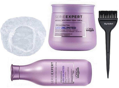 big Basket Hair Brush,Series Expert Prokertin Liss Unlimited Shampoo 300 mL + Masque 250 mL,Shower Cap(Set of 4)
big Basket Hair Brush,Series Expert Prokertin Liss Unlimited Shampoo 300 mL + Masque 250 mL,Shower Cap(Set of 4)