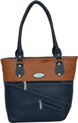 FD Fashion Soft Shoulder Bag(Blue, Tan)