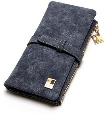 Elios Women Travel Black Artificial Leather Wallet(11 Card Slots)