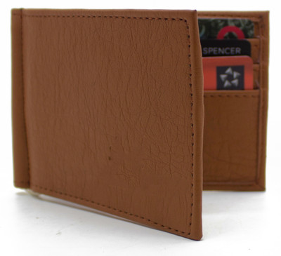 MS Men Casual Brown Artificial Leather Money Clip(6 Card Slots)