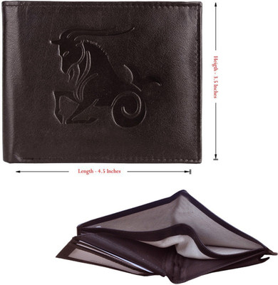 Justrack Men Casual Brown Genuine Leather Wallet(1 Card Slot)