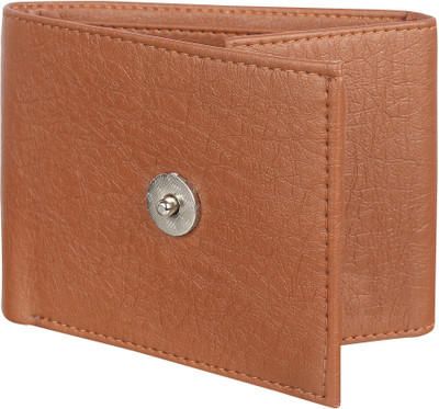 Ul-Faiz Men Formal Tan Artificial Leather Wallet(8 Card Slots)