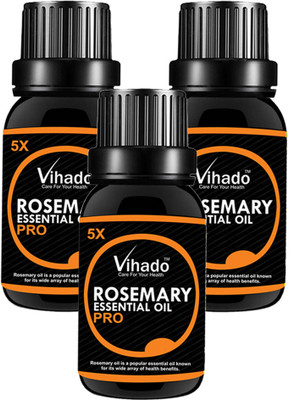 VIHADO Pure Rosemary Essential Oil 5X FAST - Rosmarinus Officinalis - 30ML (Pack of 3)(30 ml)
VIHADO Pure Rosemary Essential Oil 5X FAST - Rosmarinus Officinalis - 30ML (Pack of 3)(30 ml)