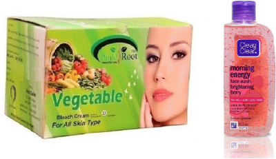 Pink Root VEGETABLE BLEACH 250G WITH CLEAN & CLEAR BRIGHTENING BERRY FACE WASH(Set of 2)