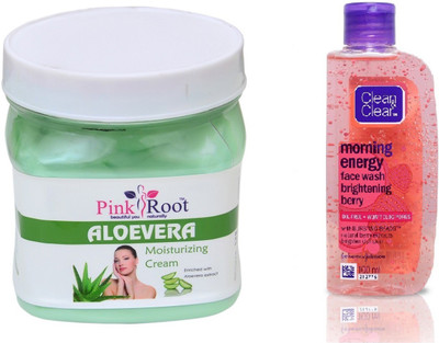 Pink Root ALOEVERA CREAM 500ML WITH CLEAN & CLEAR BRIGHTENING BERRY FACE WASH(Set of 2)
Pink Root ALOEVERA CREAM 500ML WITH CLEAN & CLEAR BRIGHTENING BERRY FACE WASH(Set of 2)